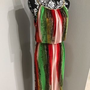 ACE Fashion Multicolor Retro Style Sleeveless Jumpsuit Size Medium Cruise Wear